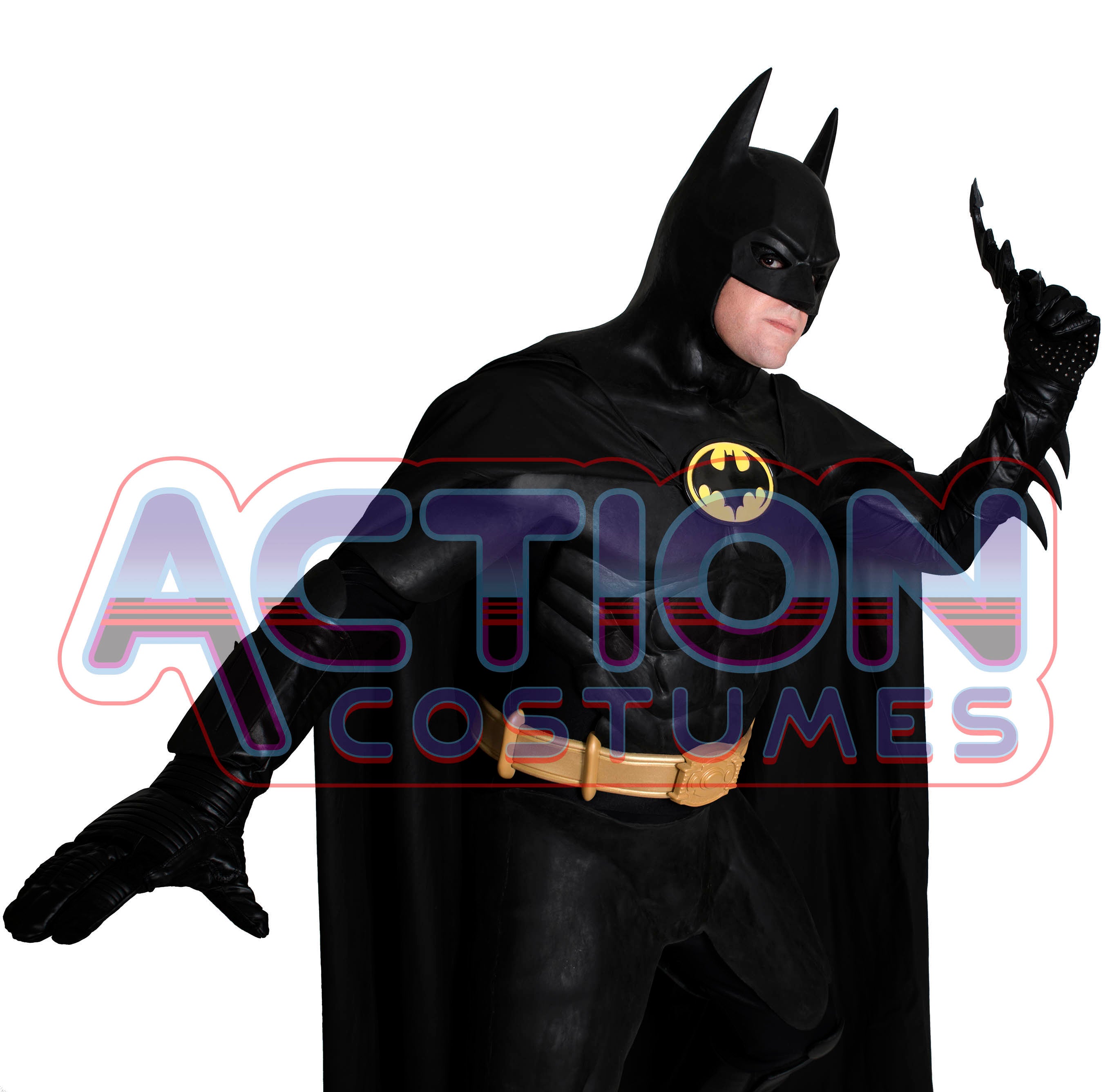 Batman Deluxe Complete Costume 80's Style with FREE Batarang ...